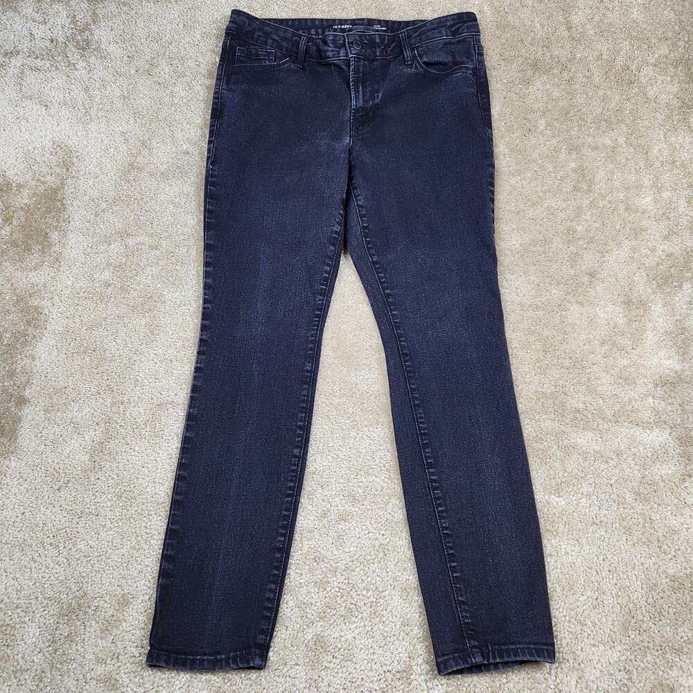 Old Navy Pop Icon Skinny Jeans Size 10 Womens Dark Wash Black Stretch B215